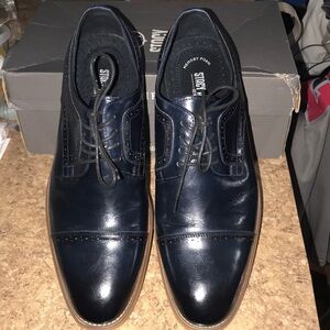 Stacy Adams Mens Raimondo Blue‎ Leather Croc Cap Toe Oxfords Dress Shoes Stacy Adams Raimondo 25115-469 Leather Men main image 4